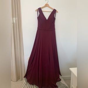 Morilee by Madeline Gardner Chiffon Dress in Bordeaux
